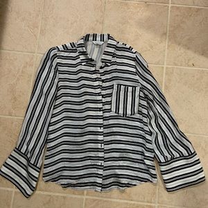Club Monaco 100% Silk Button-Down Kini Shirt